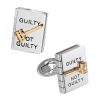 JAN LESLIE GUITLY OR NOT GUILTY SPINNER CUFFLINKS