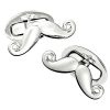 JAN LESLIE SILVER MUSTACHE CUFFLINKS