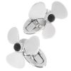 JAN LESLIE SPINNING PROPELLER CUFFLINKS WITH ONYX CENTER