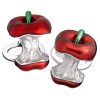 JAN LESLIE BITTEN APPLE CUFFLINKS